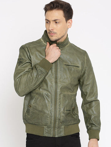 Being Human Olive Green Biker Jacket