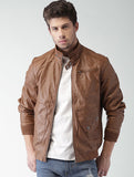 Mast & Harbour Brown Faux Leather Biker Jacket
