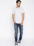 Pepe Jeans Men White Printed Slim Fit Round Neck T-shirt