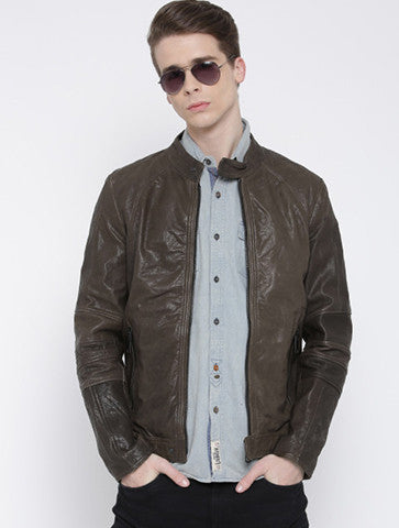 Antony Morato Coffee Brown Leather Jacket